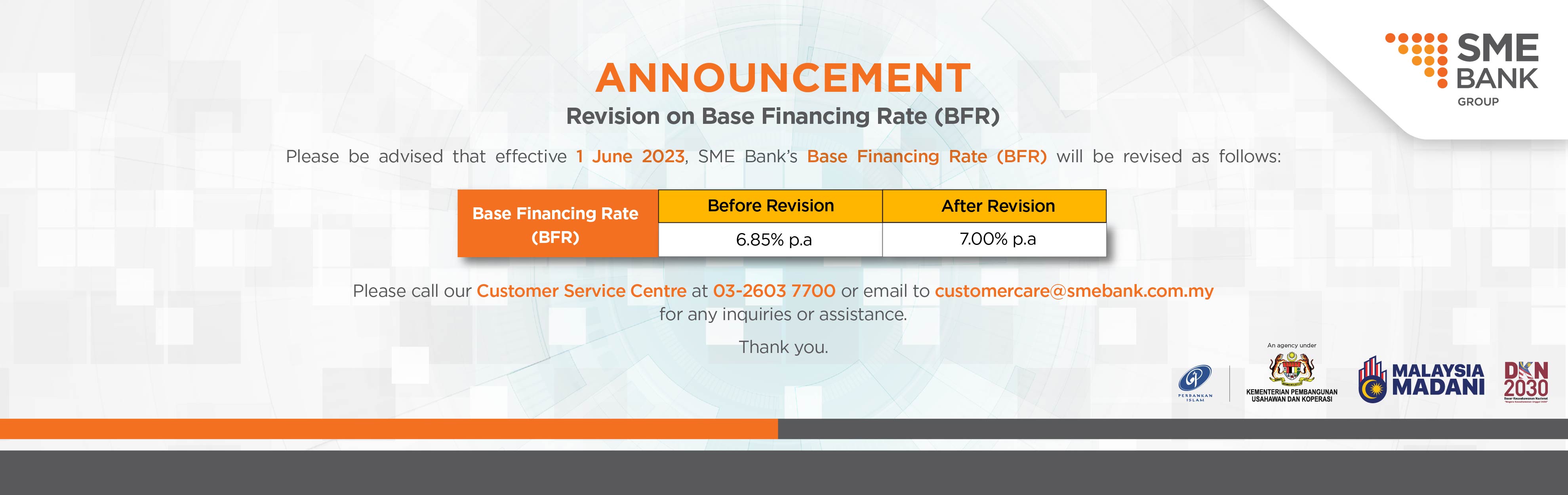Base Financing Rate (BFR)