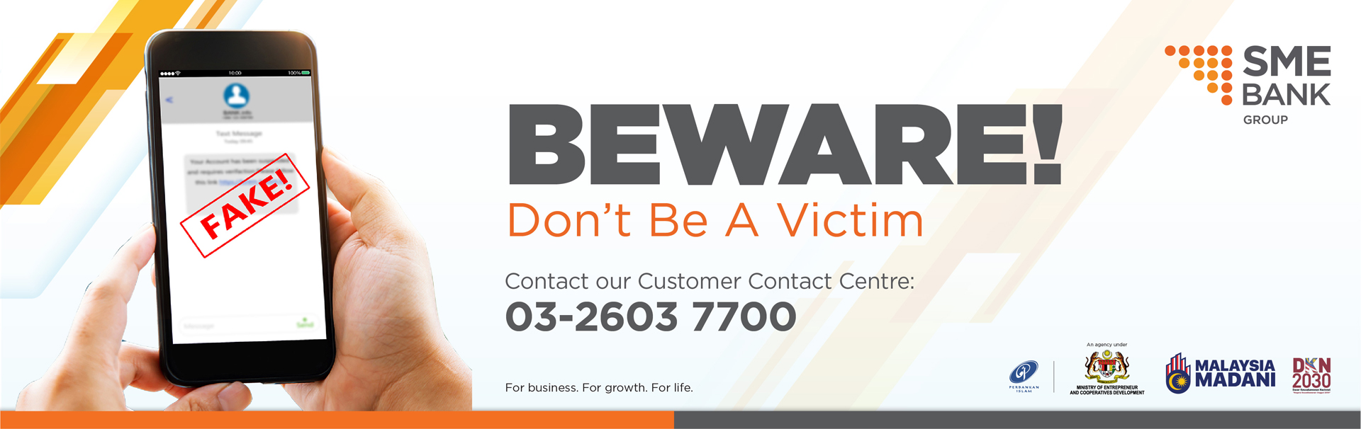 BEWARE! Don't Be A Victim. Contact our Customer Contact Centre at 0326037700